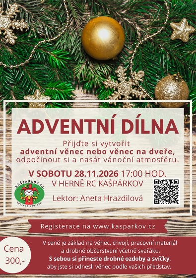 Plakát události Adventní dílna pro dospělé