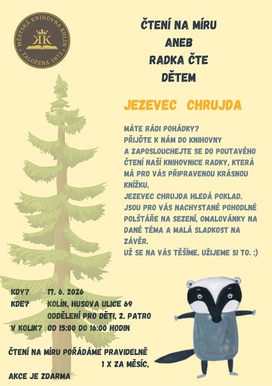 Plakát události Čtení na míru aneb Radka čte dětem