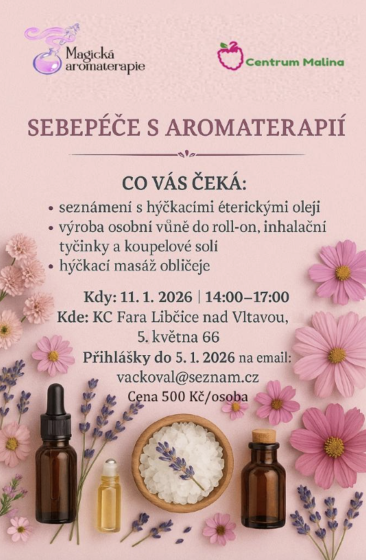 Plakát události Sebepéče s aromaterapií