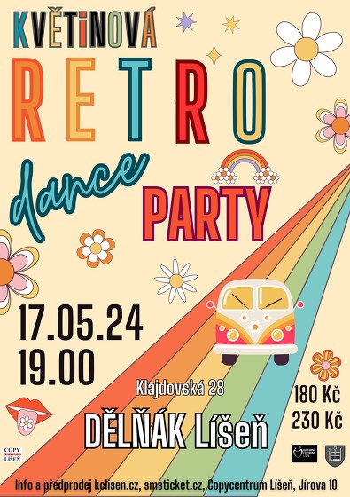 Plakát události KVĚTiNOVÁ Retro Dance Party