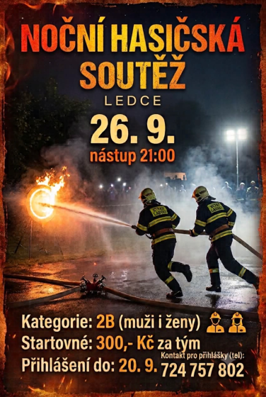 Plakát události Noční hasičská soutěž