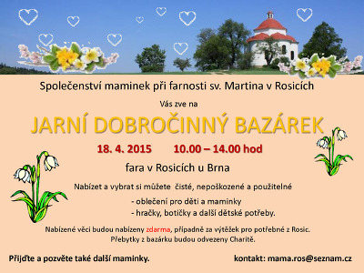 Plakát události Jarní dobročinný bazárek