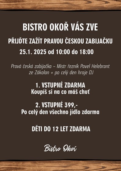 Plakát události Pravá česká zabijačka