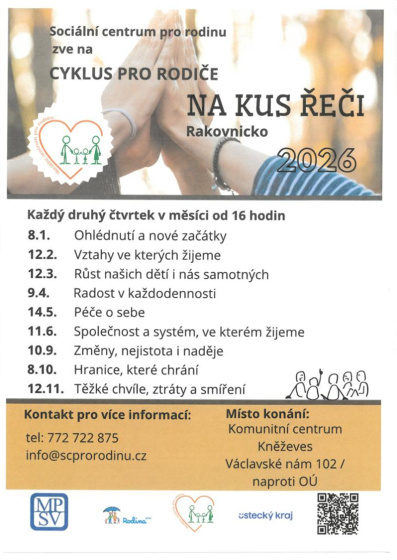 Plakát události Cyklus pro rodiče Na kus řeči