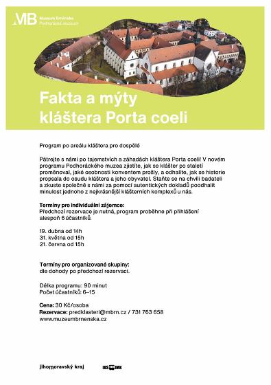 Plakát události Fakta a mýty kláštera Porta coeli