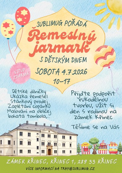 Plakát události Prohlídky pro děti | Zámek Křinec