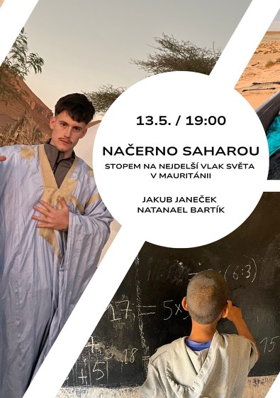 Plakát události NAČERNO SAHAROU- stopem na nejdelší vlak světa v Mauritánii