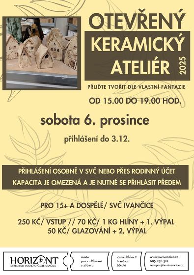 Plakát události Otevřený keramický ateliér 6.12.25