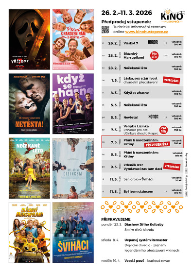 Plakát události Promítání Kina Hustopeče
