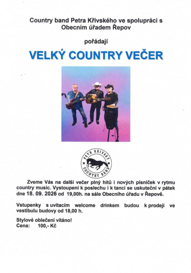 Plakát události Velký country večer