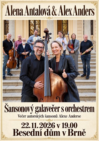 Plakát události Alena Antalová & Alex Anders: Šansonový galavečer s orchestrem