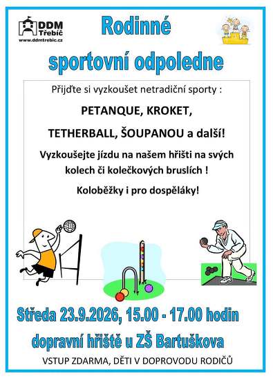 Plakát události Rodinné sportovní odpoledne