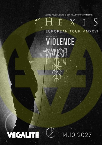 Plakát události Hexis (DK) // Violence (DK) // Black Birch (SWE)