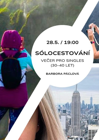 Plakát události Sólocestování - večer pro singles (30–40 let)