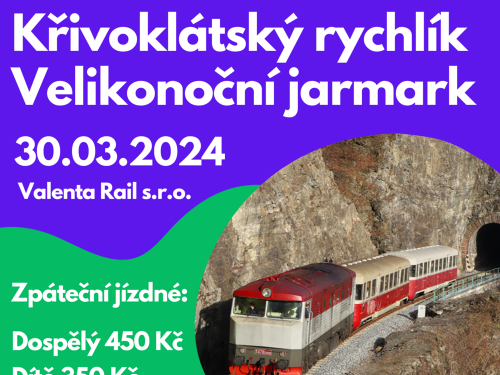 Plakát události Křivoklátským rychlíkem na velikonoční jarmark