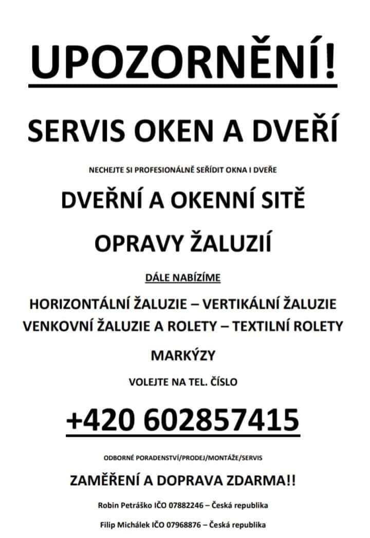 Žaluzie opravy i nové, okna-servisy, stínící technika