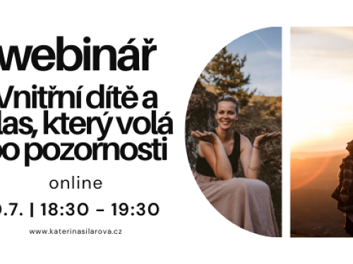 Plakát události webinář 10.7.2025 zDARma TÉMA: Vnitřní dítě a hlas, který volá po pozornosti