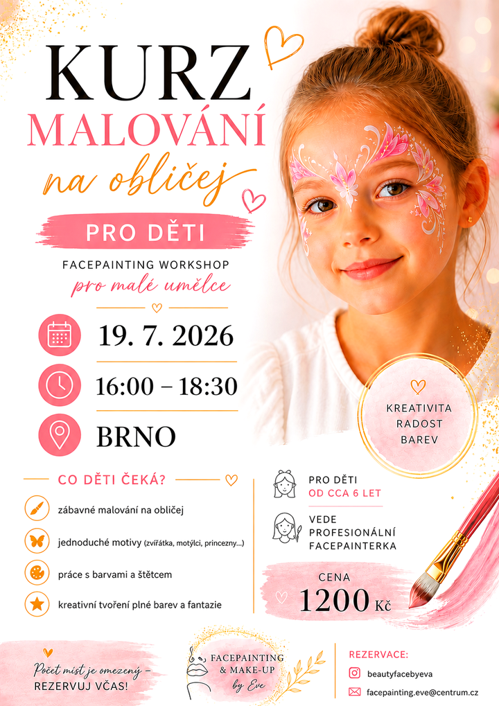 Kurz Malování na obličej pro děti BRNO