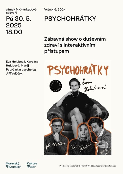 Plakát události PSYCHOHRÁTKY zábavná show Evy Holubové