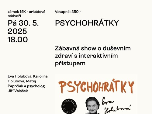Plakát události PSYCHOHRÁTKY zábavná show Evy Holubové