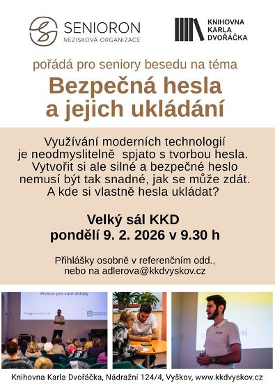 Plakát události SeniorOn: Bezpečná hesla a jejich ukládání