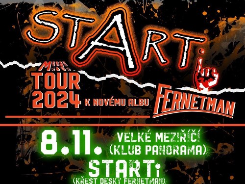Plakát události Fernetman Tour - V.V.Ú., ZPUTNIK, STARTi - club Panorama