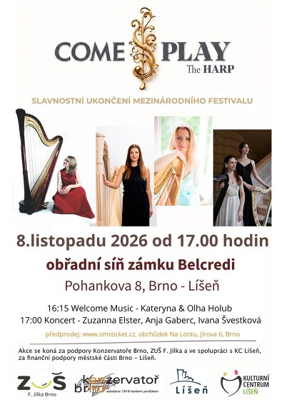 Plakát události COME & PLAY – The HARP: závěrečný koncert