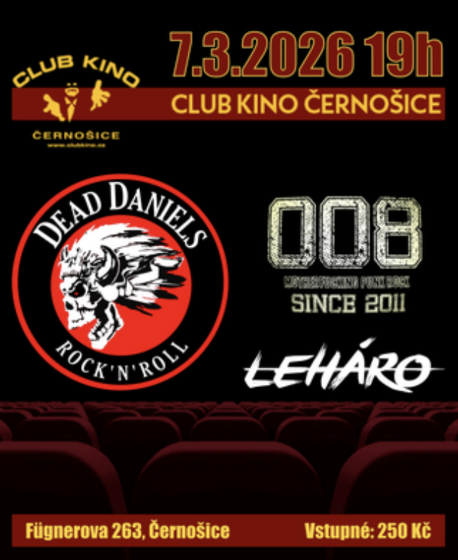 Plakát události Koncert Dead Daniels + 008 + LeHáro