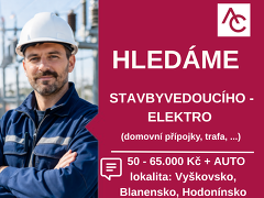 Advantage Consulting, s.r.o. nabízí práci na pozici STAVBYVEDOUCÍ - elektro (50-65.000 Kč) v obci Vyškov