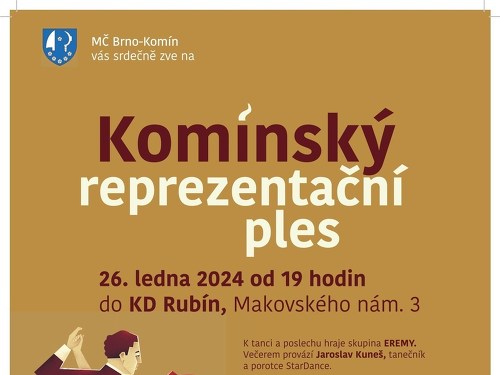 Plakát události Reprezentační ples MČ Brno-Komín