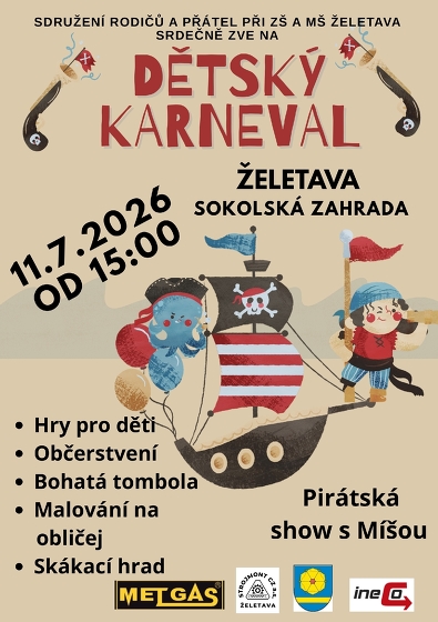 Plakát události Dětský karneval v Želetavě