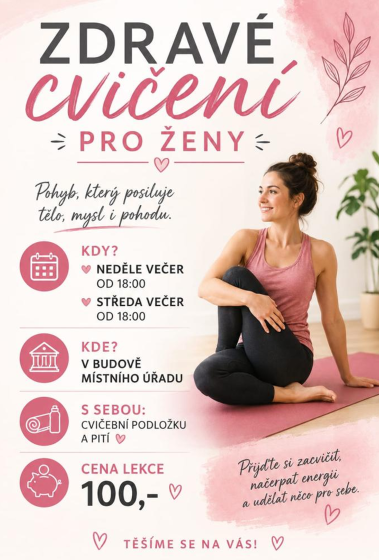 Plakát události Zdravé cvičení pro ženy