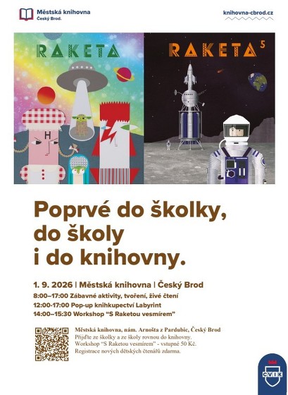 Plakát události Poprvé do školky, do školy i do knihovny v Českém Brodě