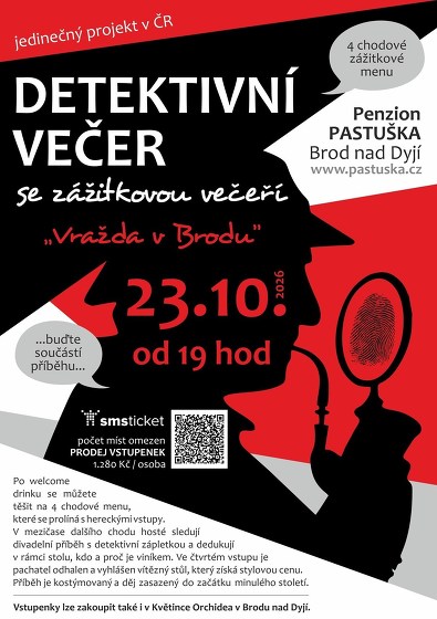 Plakát události Detektivní večer se zážitkovou večeří