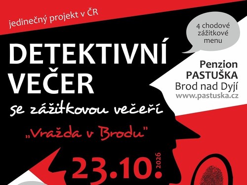 Plakát události Detektivní večer se zážitkovou večeří