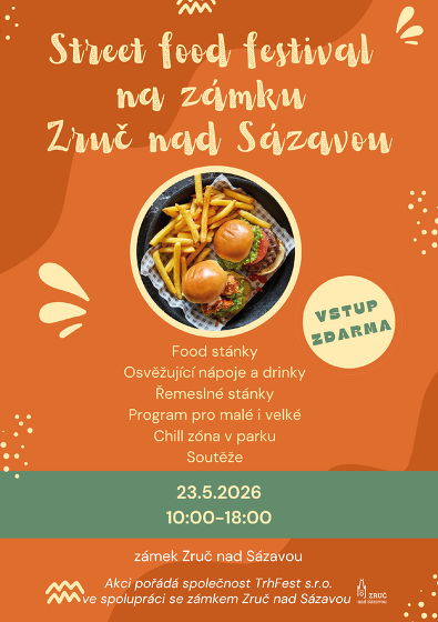 Plakát události Street food festival na zámku Zruč nad Sázavou
