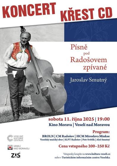 Plakát události Koncert a křest CD Jaroslava Smutného „Písně pod Radošovem zpívané“