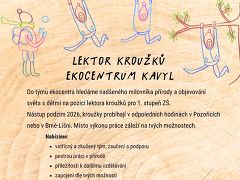 Kavyl z.s. nabízí práci na pozici Lektor kroužku pro 1. stupeň ZŠ v obci Pozořice