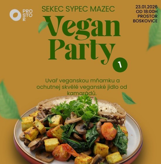 Plakát události Vegan párty, Boskovice