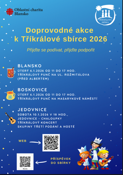 Plakát události Doprovodné akce k Tříkrálové sbírce 2026