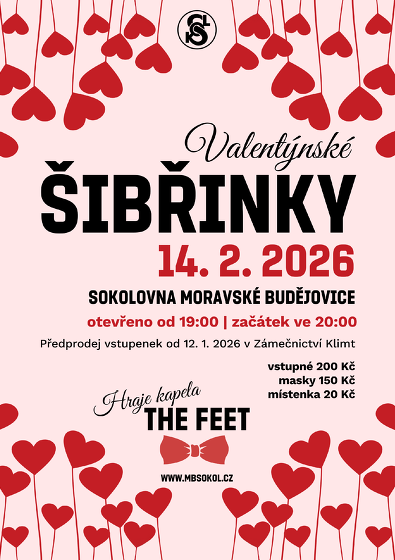 Plakát události Valentýnské Šibřinky 2026