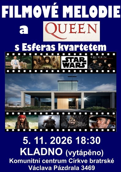 Plakát události Filmové melodie a Queen