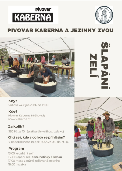 Plakát události Šlapání zelí v pivovaru v Mlékojedech