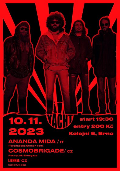 Plakát události Ananda Mida (IT) | Cosmobrigade (CZ) | Lishkee (CZ)