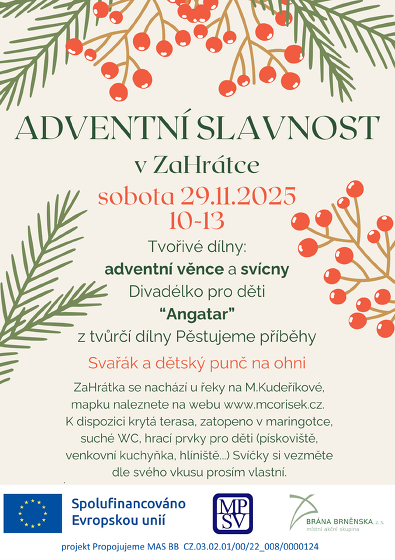 Plakát události Adventní slavnost v ZaHrátce
