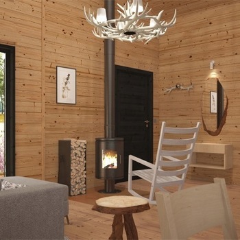 Dřevěný celoroční / rekreační domek 5 m x 7 m (35 m2)