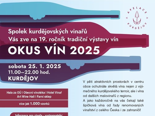 Plakát události Kurdějovský Okus Vín 2025