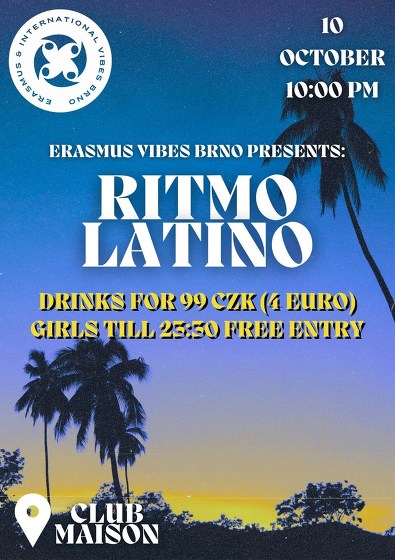 Plakát události Ritmo Latino by EIVB x 10th October x Maison club