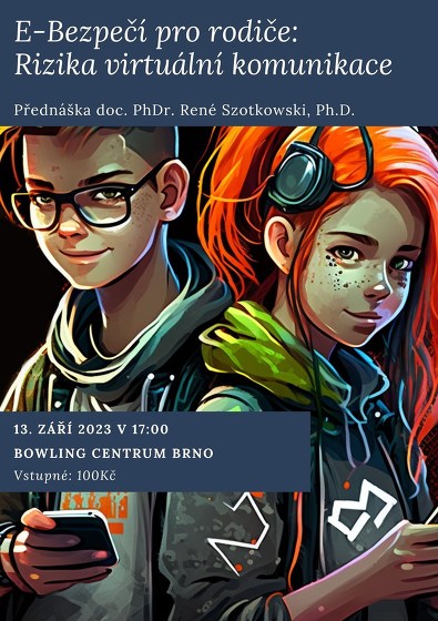Plakát události E-Bezpečí pro rodiče:  Rizika virtuální komunikace