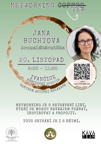 Plakát události Networking Tea s Janou Buchtovou